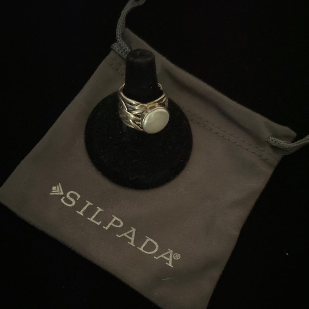Silpada "Mermaid Ring - 6" Coin Pearl, Sterling Silver